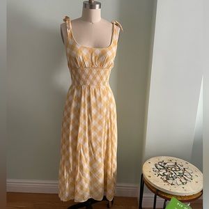 NWT Reformation Yellow gingham summer dress size small